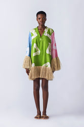 Straw Mini Dress (Multiprint)